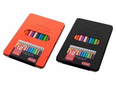 MXZ Tin 12 Triple Soft Feel Coloured Pencils 6517M12 